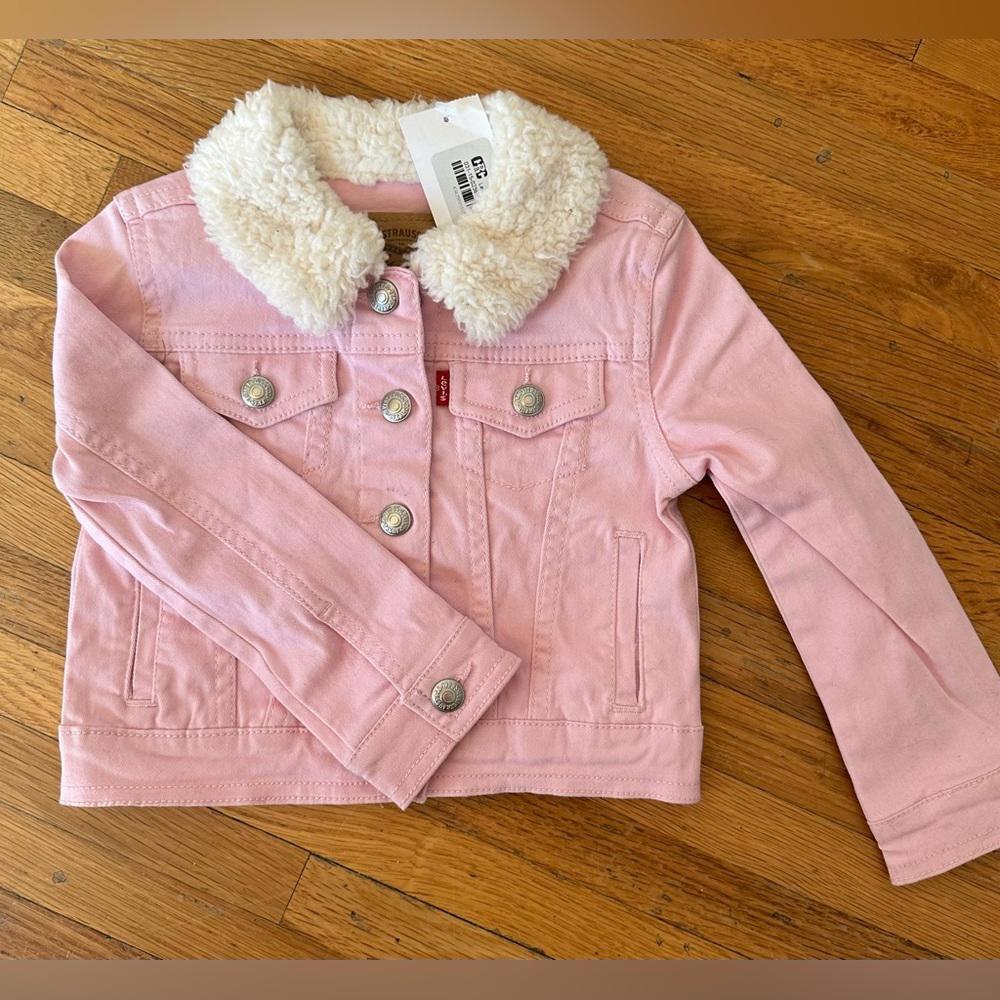 Girls Levi Strauss & Co Pink Denim Jacket with Sherpa Lining. Size 2T - Picture 2 of 5
